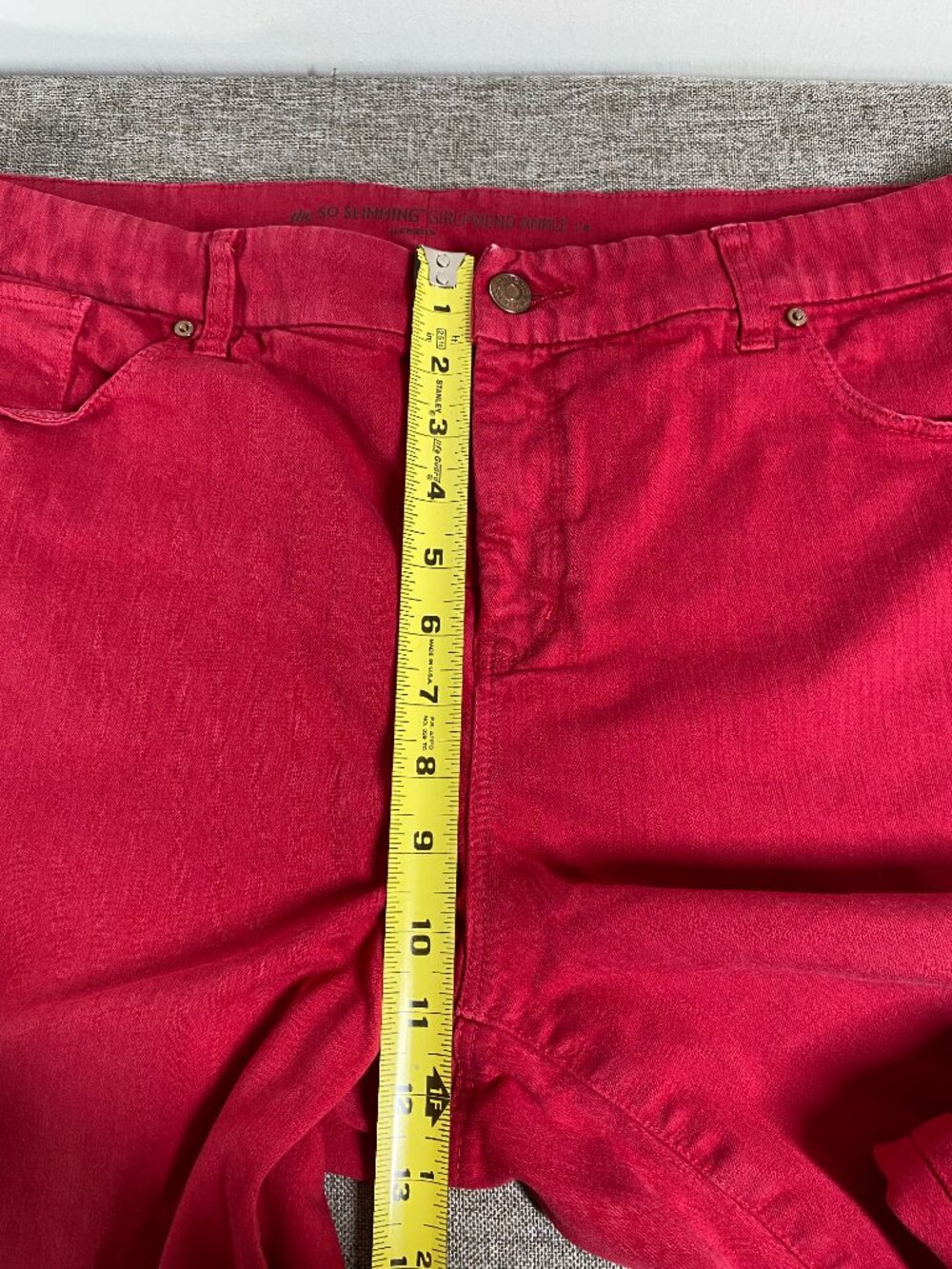 Chico's SLIMMING Girlfriend Ankle Jeans Women's 3 (US 16) High Rise Red Casual - Picture 11 of 16